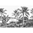 fototapet  landskab med palmer sort og hvidt